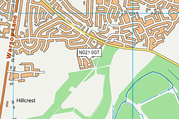 NG21 0GT map - OS VectorMap District (Ordnance Survey) NG21 0GT map - OS VectorMap District (Ordnance Survey)