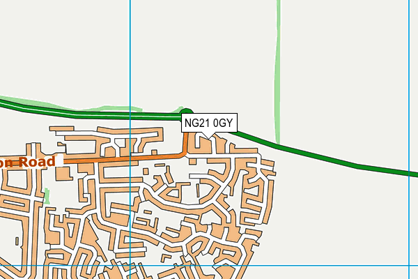 NG21 0GY map - OS VectorMap District (Ordnance Survey) NG21 0GY map - OS VectorMap District (Ordnance Survey)