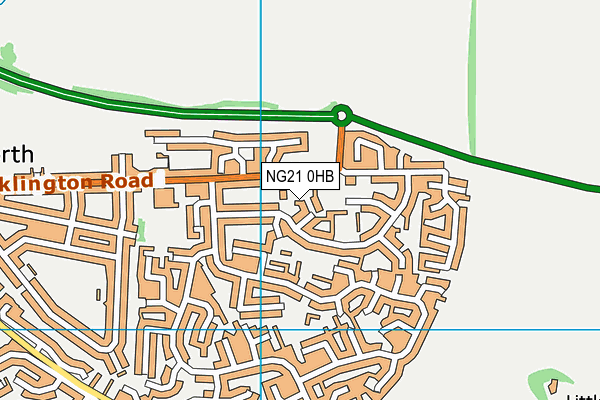 NG21 0HB map - OS VectorMap District (Ordnance Survey) NG21 0HB map - OS VectorMap District (Ordnance Survey)