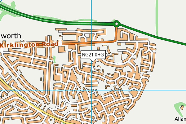 NG21 0HG map - OS VectorMap District (Ordnance Survey) NG21 0HG map - OS VectorMap District (Ordnance Survey)