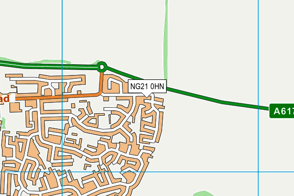 NG21 0HN map - OS VectorMap District (Ordnance Survey) NG21 0HN map - OS VectorMap District (Ordnance Survey)