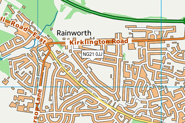 NG21 0JJ map - OS VectorMap District (Ordnance Survey) NG21 0JJ map - OS VectorMap District (Ordnance Survey)