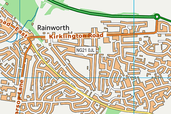 NG21 0JL map - OS VectorMap District (Ordnance Survey) NG21 0JL map - OS VectorMap District (Ordnance Survey)