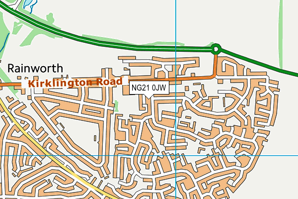 NG21 0JW map - OS VectorMap District (Ordnance Survey) NG21 0JW map - OS VectorMap District (Ordnance Survey)
