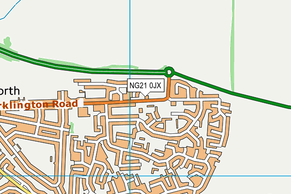 NG21 0JX map - OS VectorMap District (Ordnance Survey) NG21 0JX map - OS VectorMap District (Ordnance Survey)