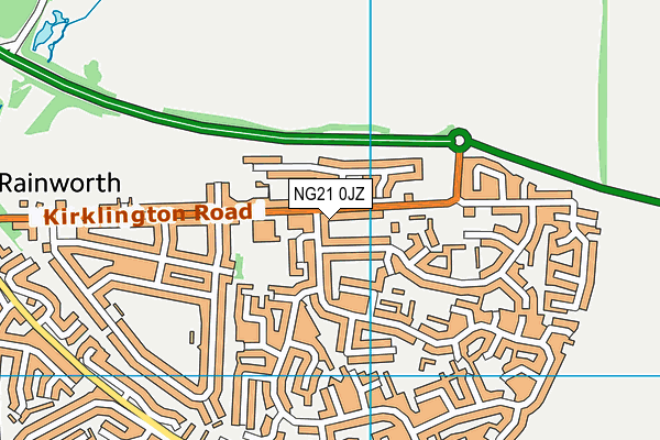 NG21 0JZ map - OS VectorMap District (Ordnance Survey) NG21 0JZ map - OS VectorMap District (Ordnance Survey)