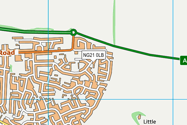 NG21 0LB map - OS VectorMap District (Ordnance Survey) NG21 0LB map - OS VectorMap District (Ordnance Survey)