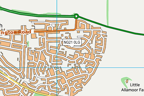 NG21 0LG map - OS VectorMap District (Ordnance Survey) NG21 0LG map - OS VectorMap District (Ordnance Survey)