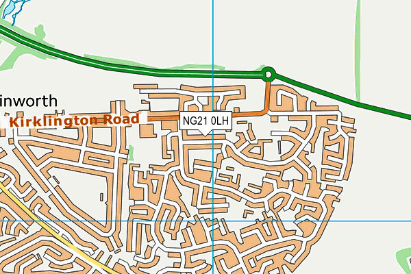 NG21 0LH map - OS VectorMap District (Ordnance Survey) NG21 0LH map - OS VectorMap District (Ordnance Survey)
