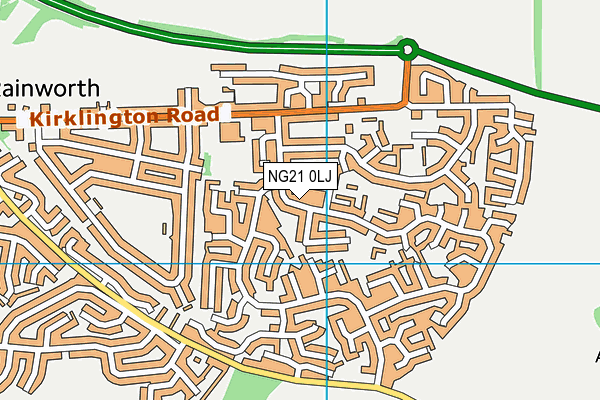 NG21 0LJ map - OS VectorMap District (Ordnance Survey) NG21 0LJ map - OS VectorMap District (Ordnance Survey)
