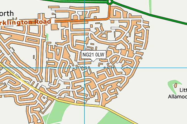 NG21 0LW map - OS VectorMap District (Ordnance Survey) NG21 0LW map - OS VectorMap District (Ordnance Survey)