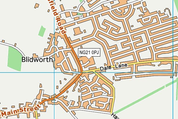 NG21 0PJ map - OS VectorMap District (Ordnance Survey) NG21 0PJ map - OS VectorMap District (Ordnance Survey)