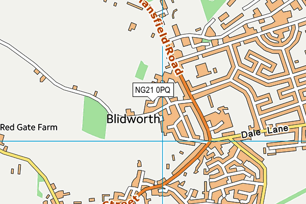 NG21 0PQ map - OS VectorMap District (Ordnance Survey) NG21 0PQ map - OS VectorMap District (Ordnance Survey)