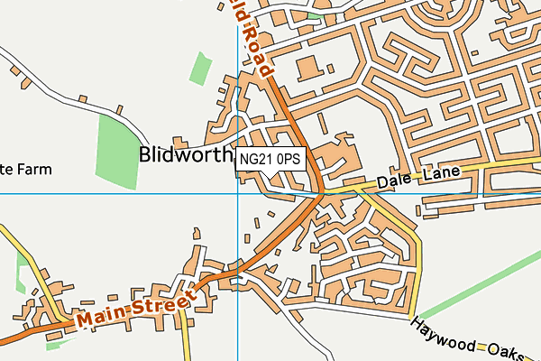 NG21 0PS map - OS VectorMap District (Ordnance Survey) NG21 0PS map - OS VectorMap District (Ordnance Survey)