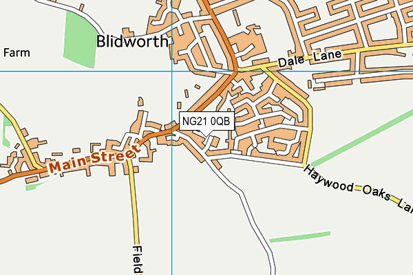 NG21 0QB map - OS VectorMap District (Ordnance Survey) NG21 0QB map - OS VectorMap District (Ordnance Survey)