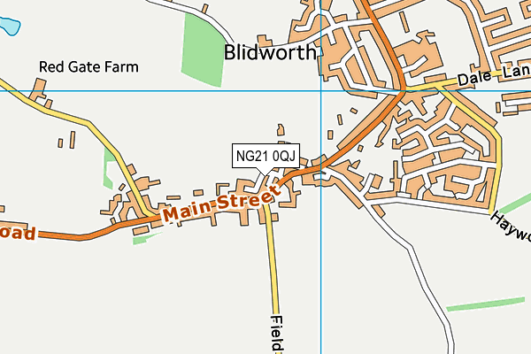 NG21 0QJ map - OS VectorMap District (Ordnance Survey) NG21 0QJ map - OS VectorMap District (Ordnance Survey)