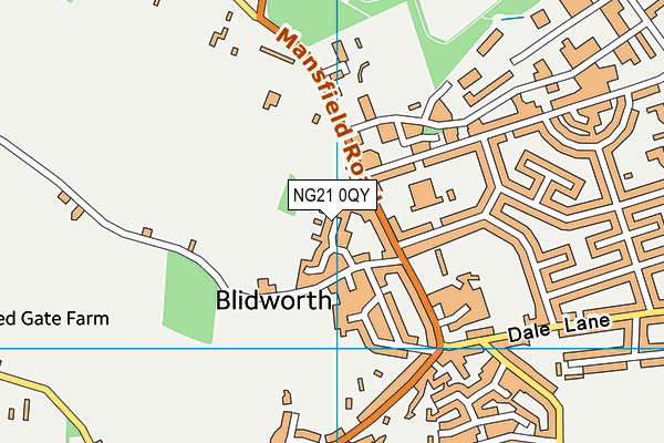 NG21 0QY map - OS VectorMap District (Ordnance Survey) NG21 0QY map - OS VectorMap District (Ordnance Survey)