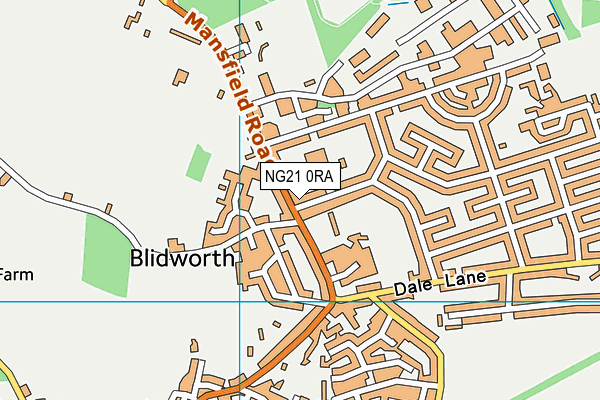 NG21 0RA map - OS VectorMap District (Ordnance Survey) NG21 0RA map - OS VectorMap District (Ordnance Survey)