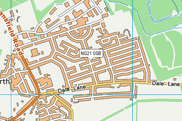 NG21 0SB map - OS VectorMap District (Ordnance Survey) NG21 0SB map - OS VectorMap District (Ordnance Survey)