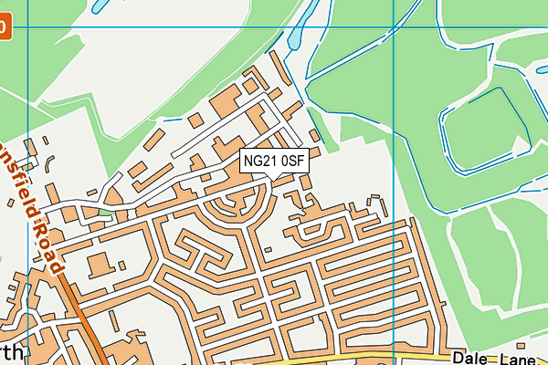 NG21 0SF map - OS VectorMap District (Ordnance Survey) NG21 0SF map - OS VectorMap District (Ordnance Survey)