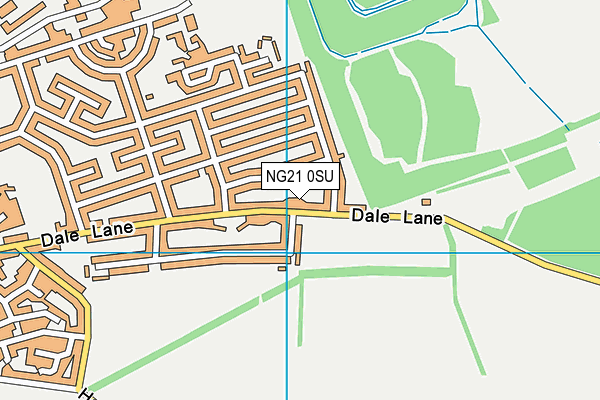 NG21 0SU map - OS VectorMap District (Ordnance Survey)
