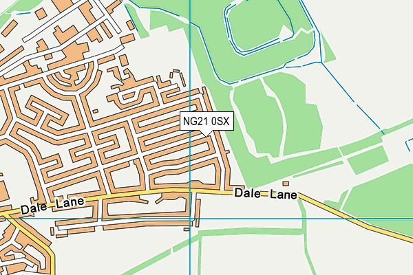 NG21 0SX map - OS VectorMap District (Ordnance Survey) NG21 0SX map - OS VectorMap District (Ordnance Survey)