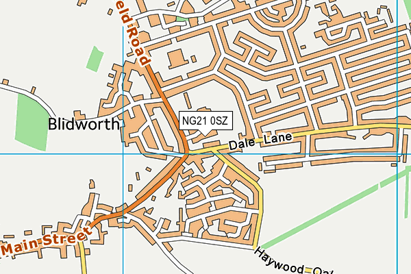 NG21 0SZ map - OS VectorMap District (Ordnance Survey)