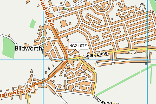 NG21 0TF map - OS VectorMap District (Ordnance Survey) NG21 0TF map - OS VectorMap District (Ordnance Survey)