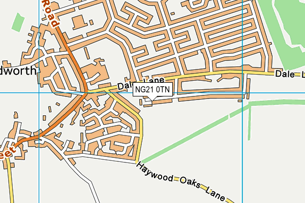 NG21 0TN map - OS VectorMap District (Ordnance Survey) NG21 0TN map - OS VectorMap District (Ordnance Survey)