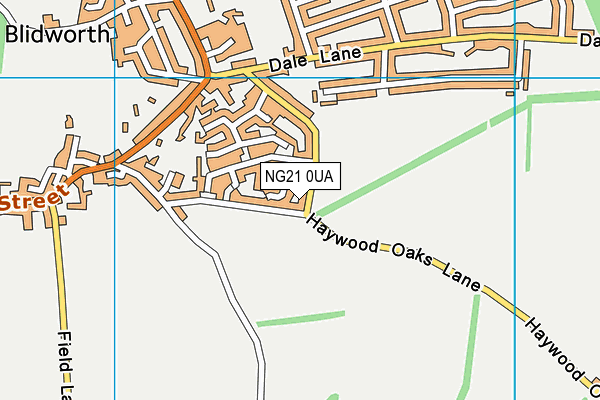 NG21 0UA map - OS VectorMap District (Ordnance Survey) NG21 0UA map - OS VectorMap District (Ordnance Survey)
