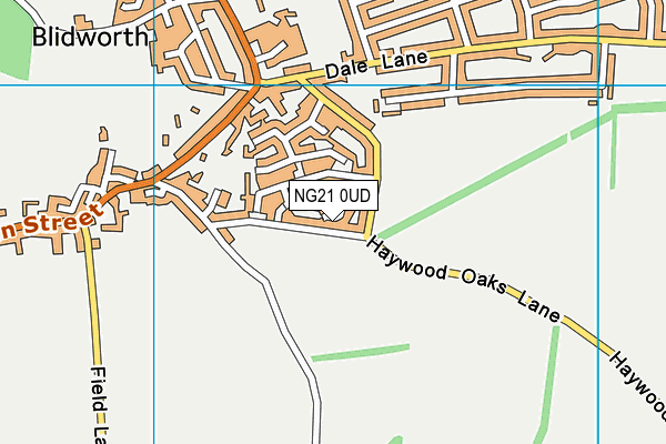 NG21 0UD map - OS VectorMap District (Ordnance Survey) NG21 0UD map - OS VectorMap District (Ordnance Survey)