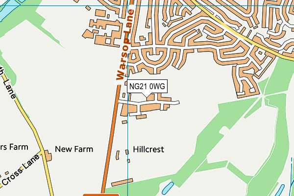 NG21 0WG map - OS VectorMap District (Ordnance Survey) NG21 0WG map - OS VectorMap District (Ordnance Survey)