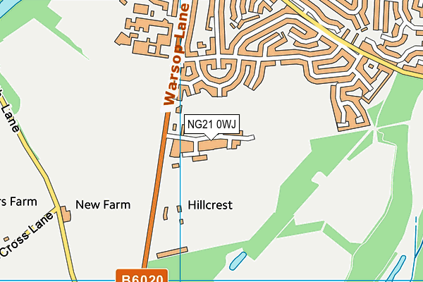NG21 0WJ map - OS VectorMap District (Ordnance Survey) NG21 0WJ map - OS VectorMap District (Ordnance Survey)