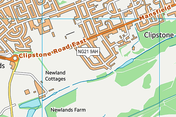 NG21 9AH map - OS VectorMap District (Ordnance Survey) NG21 9AH map - OS VectorMap District (Ordnance Survey)