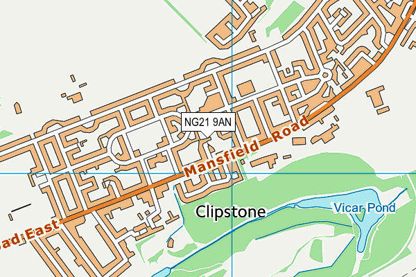 NG21 9AN map - OS VectorMap District (Ordnance Survey) NG21 9AN map - OS VectorMap District (Ordnance Survey)