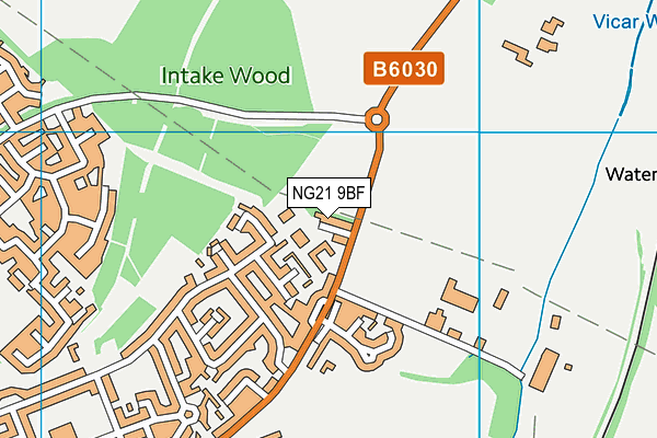 NG21 9BF map - OS VectorMap District (Ordnance Survey) NG21 9BF map - OS VectorMap District (Ordnance Survey)
