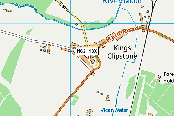 NG21 9BX map - OS VectorMap District (Ordnance Survey) NG21 9BX map - OS VectorMap District (Ordnance Survey)