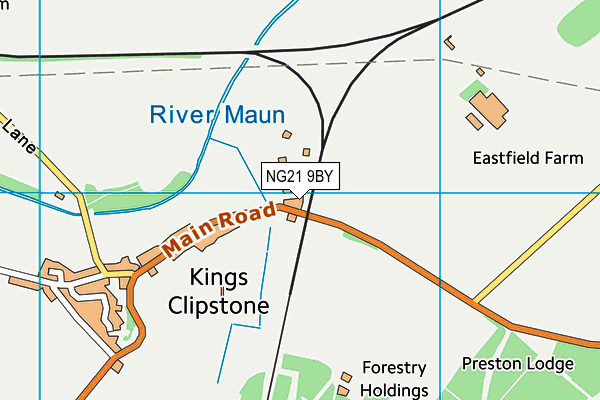 NG21 9BY map - OS VectorMap District (Ordnance Survey) NG21 9BY map - OS VectorMap District (Ordnance Survey)
