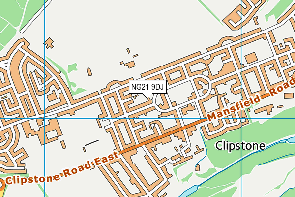 NG21 9DJ map - OS VectorMap District (Ordnance Survey) NG21 9DJ map - OS VectorMap District (Ordnance Survey)