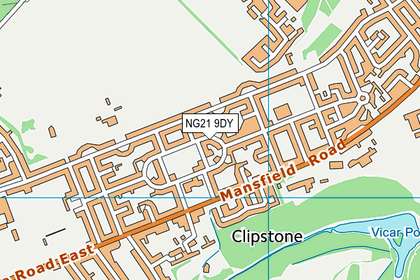 NG21 9DY map - OS VectorMap District (Ordnance Survey) NG21 9DY map - OS VectorMap District (Ordnance Survey)