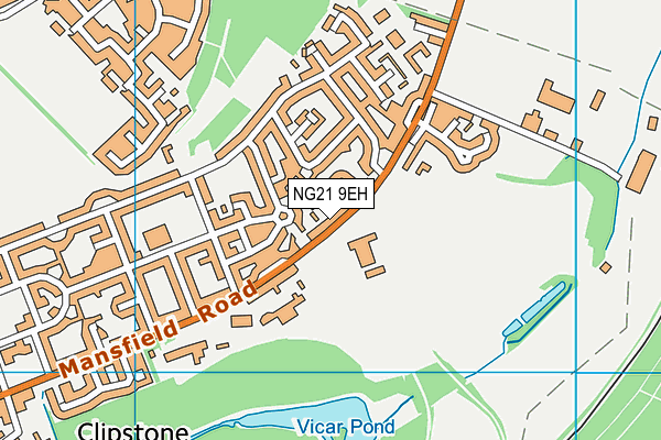 NG21 9EH map - OS VectorMap District (Ordnance Survey) NG21 9EH map - OS VectorMap District (Ordnance Survey)