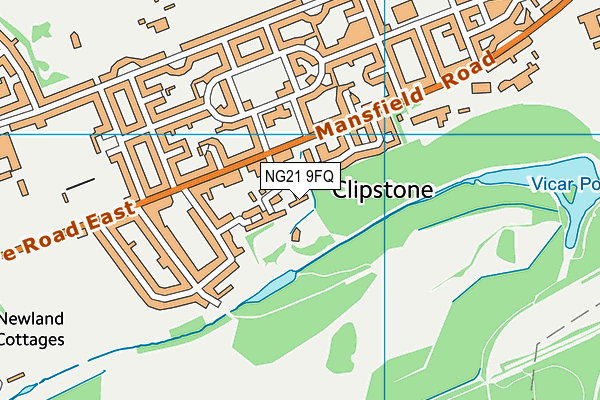 NG21 9FQ map - OS VectorMap District (Ordnance Survey) NG21 9FQ map - OS VectorMap District (Ordnance Survey)