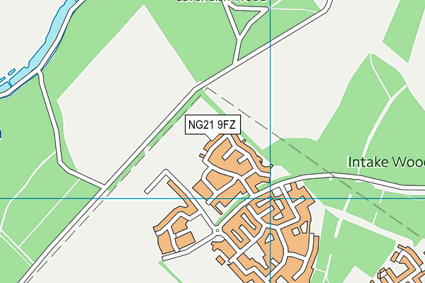 NG21 9FZ map - OS VectorMap District (Ordnance Survey) NG21 9FZ map - OS VectorMap District (Ordnance Survey)