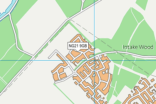 NG21 9GB map - OS VectorMap District (Ordnance Survey) NG21 9GB map - OS VectorMap District (Ordnance Survey)