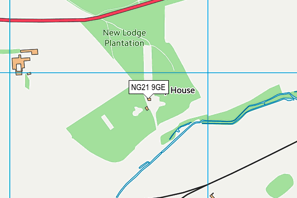 NG21 9GE map - OS VectorMap District (Ordnance Survey) NG21 9GE map - OS VectorMap District (Ordnance Survey)