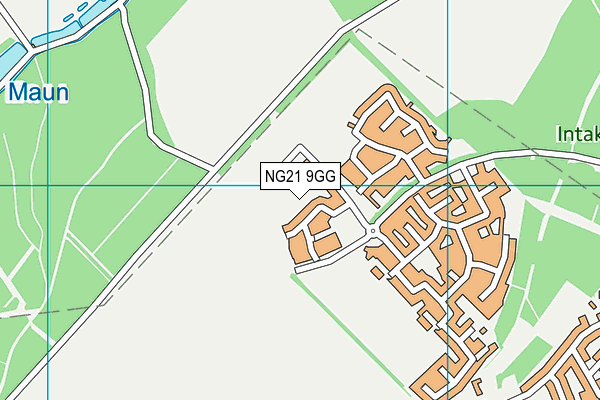NG21 9GG map - OS VectorMap District (Ordnance Survey) NG21 9GG map - OS VectorMap District (Ordnance Survey)