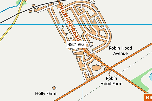 NG21 9HZ map - OS VectorMap District (Ordnance Survey)