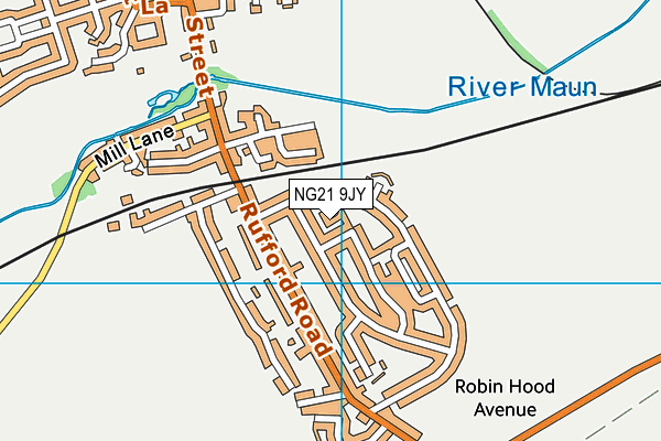 NG21 9JY map - OS VectorMap District (Ordnance Survey) NG21 9JY map - OS VectorMap District (Ordnance Survey)