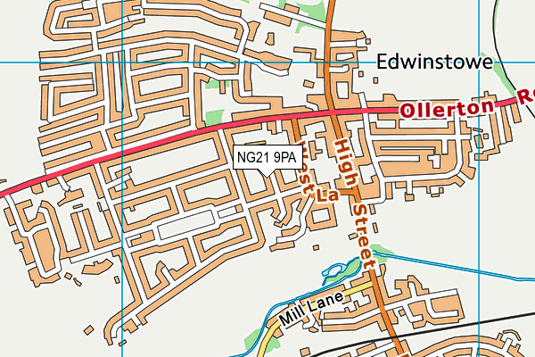 NG21 9PA map - OS VectorMap District (Ordnance Survey) NG21 9PA map - OS VectorMap District (Ordnance Survey)