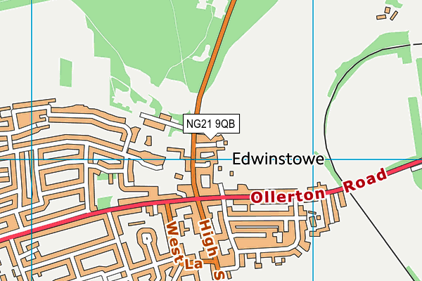 NG21 9QB map - OS VectorMap District (Ordnance Survey) NG21 9QB map - OS VectorMap District (Ordnance Survey)